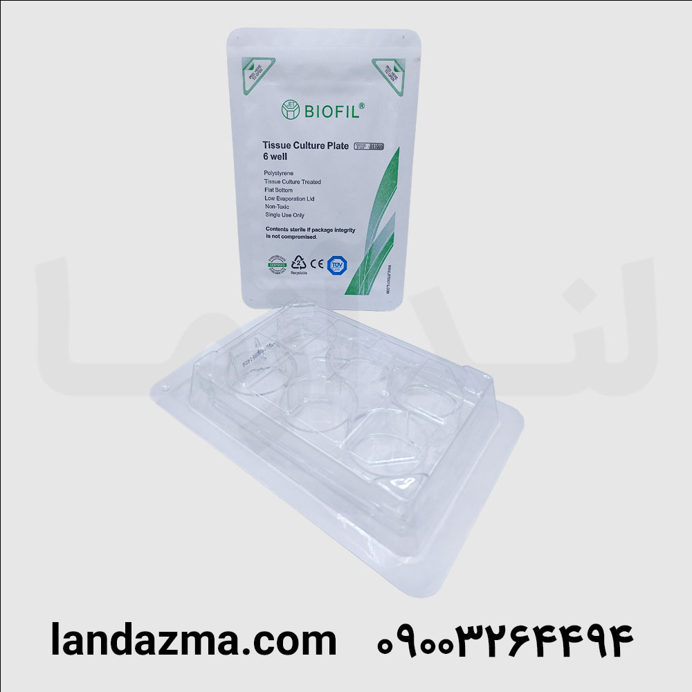 پلیت کشت سلولی 6 خانه ته صاف با درب استریل ST جت بیوفیل
