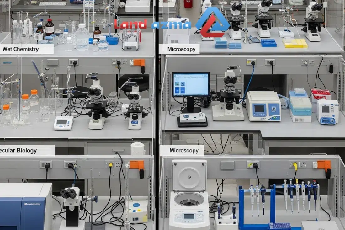 اصول پایه در طراحی سکوبندی و چیدمان حرفهای آزمایشگاه