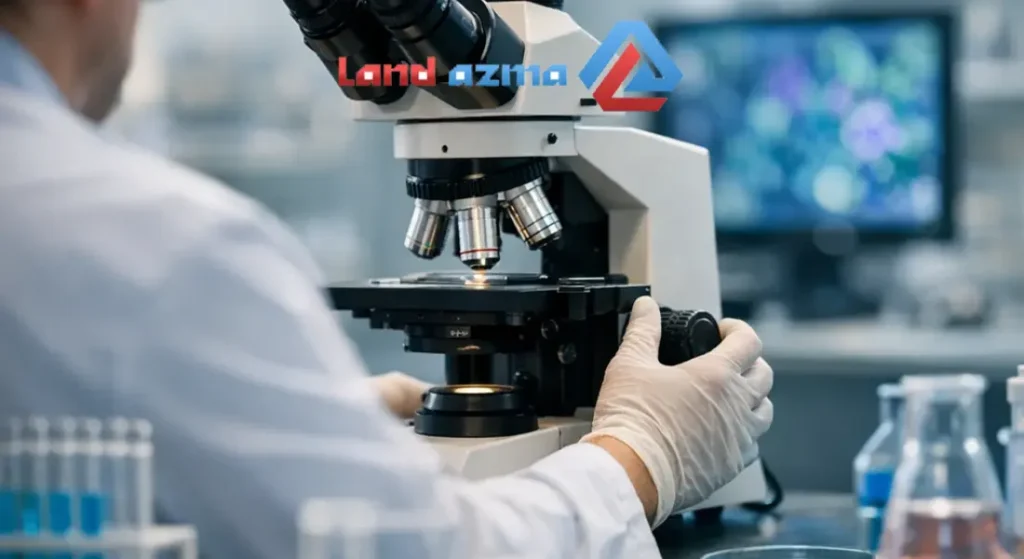 آموزش تنظیم فوکوس و بزرگنمایی میکروسکوپ نوری | لندآزما